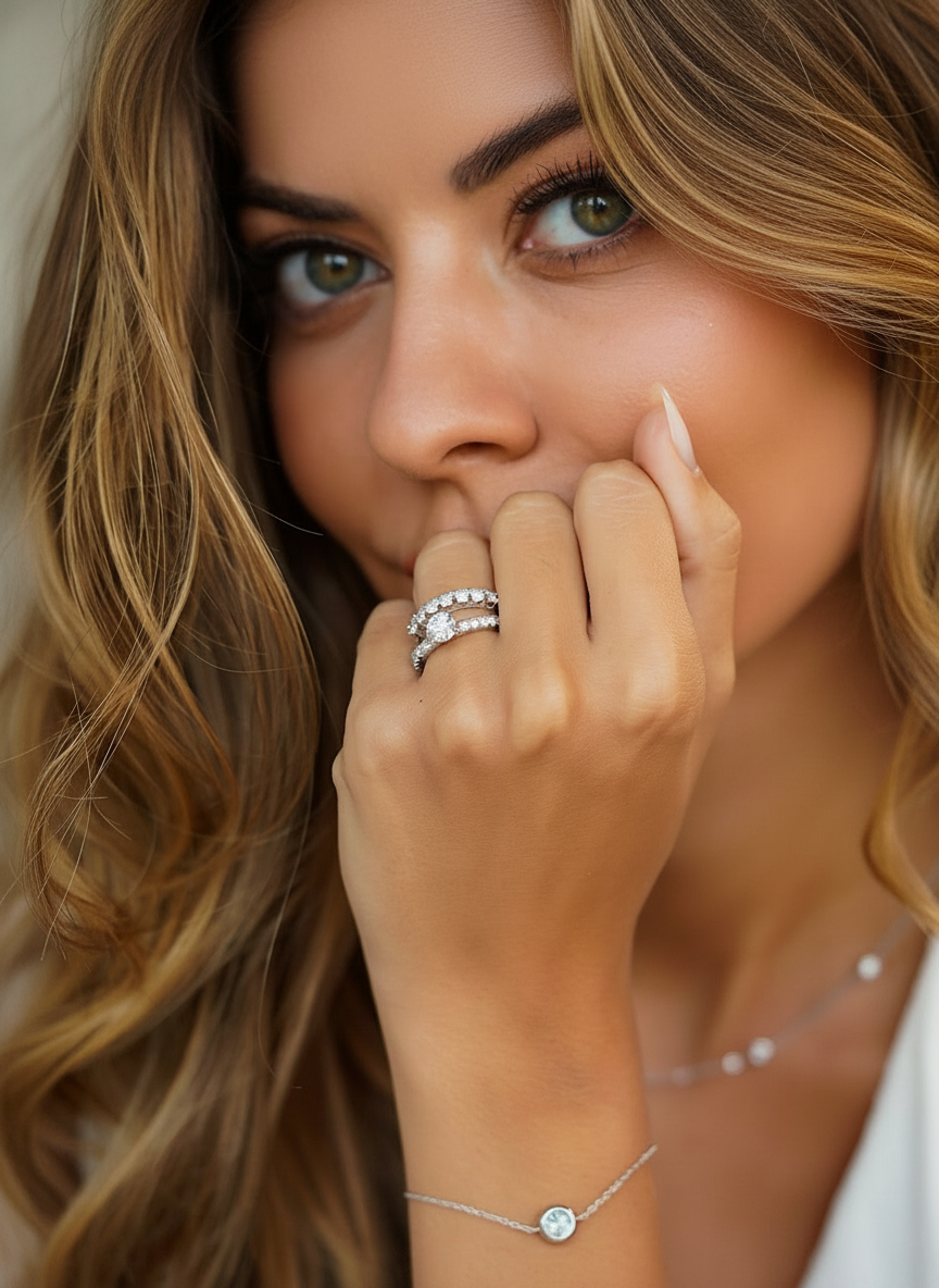 Anel Solitário Liz Moissanite 0.8ct