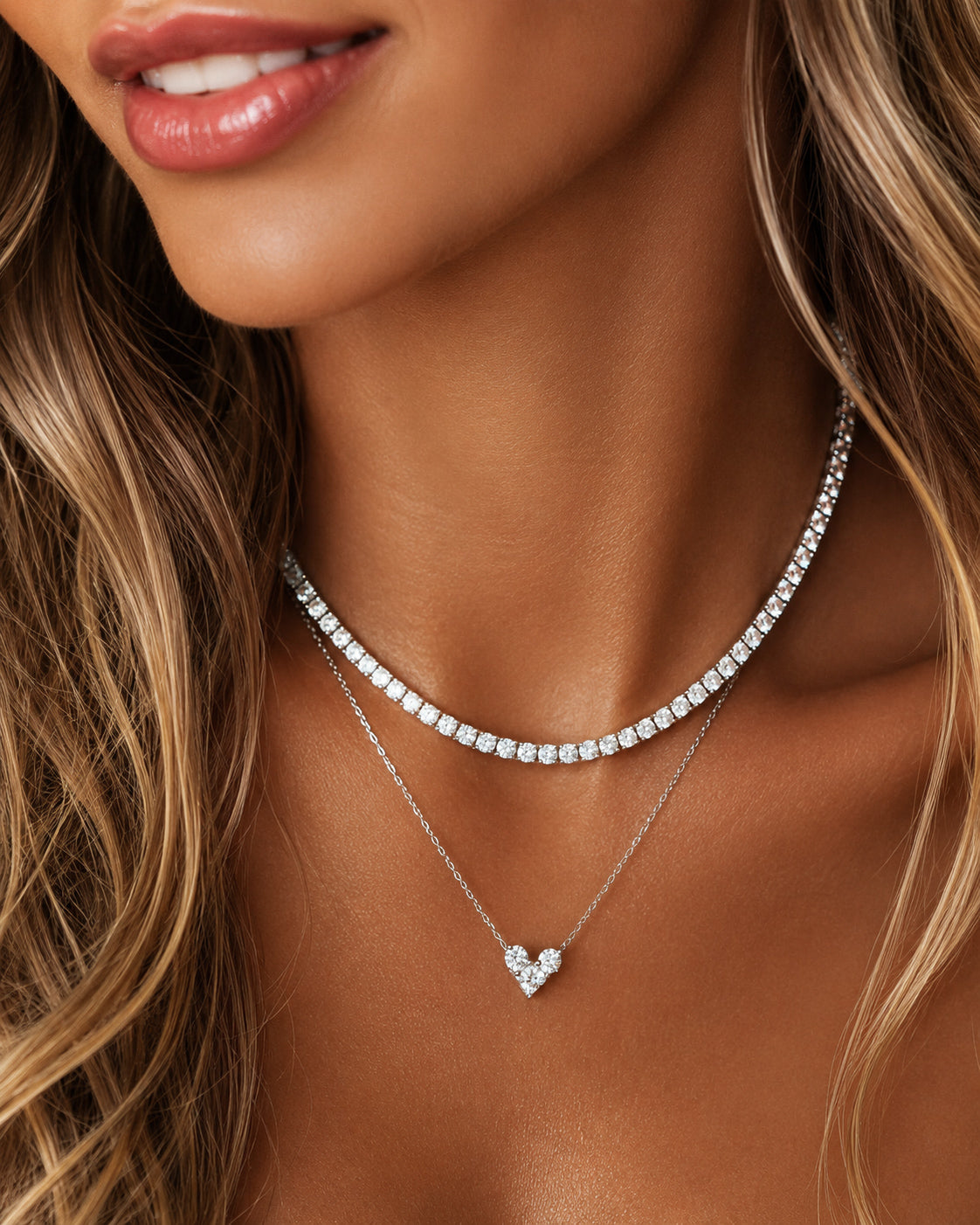 Colar Riviera Classique Moissanite 10 Pontos Luxo 40cm