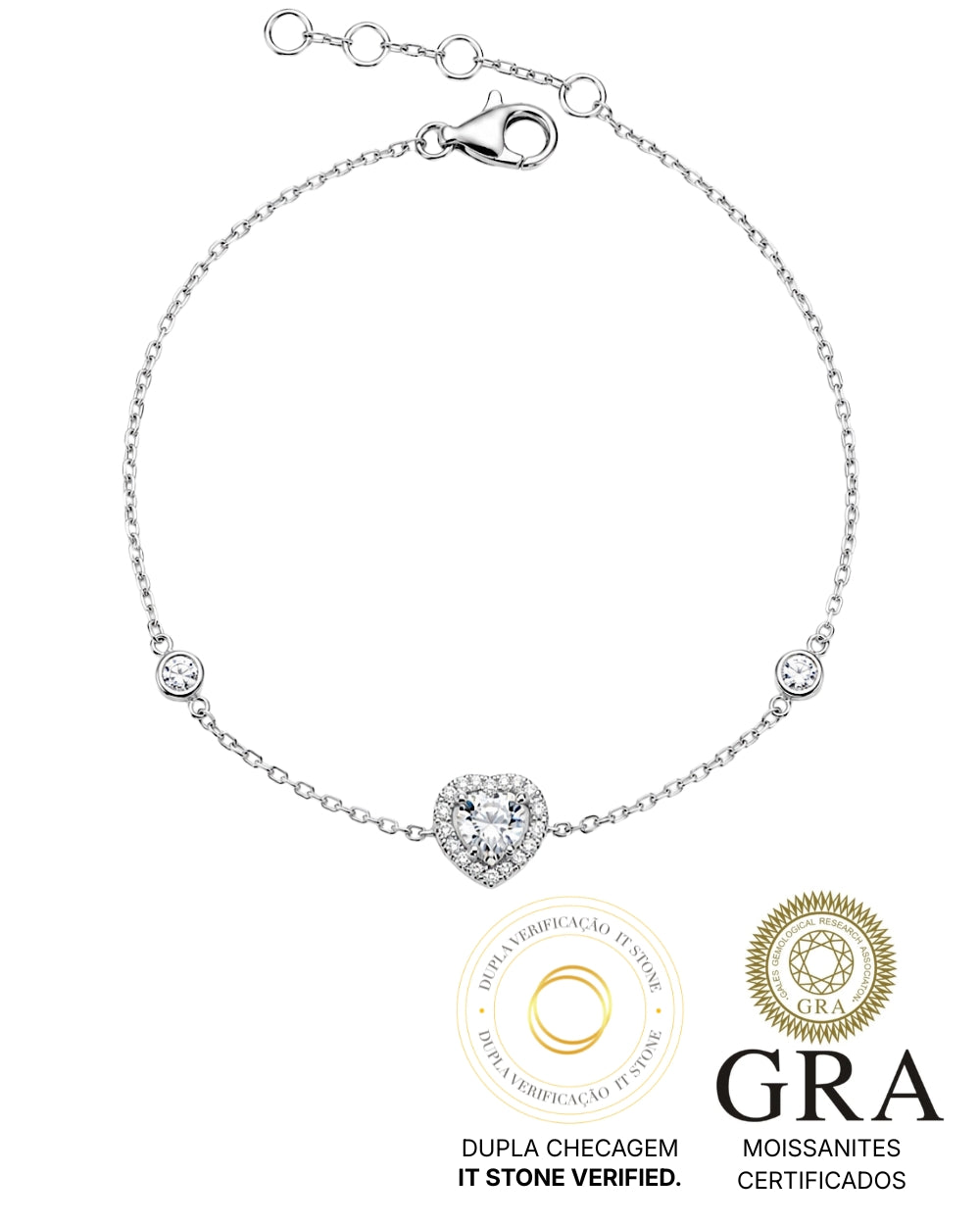 Pulseira Small Heart Moissanite