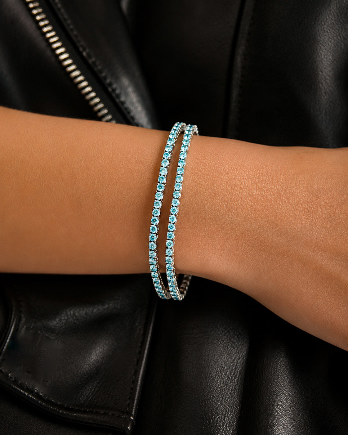 Pulseira Riviera Blue Sky Moissanite Luxo
