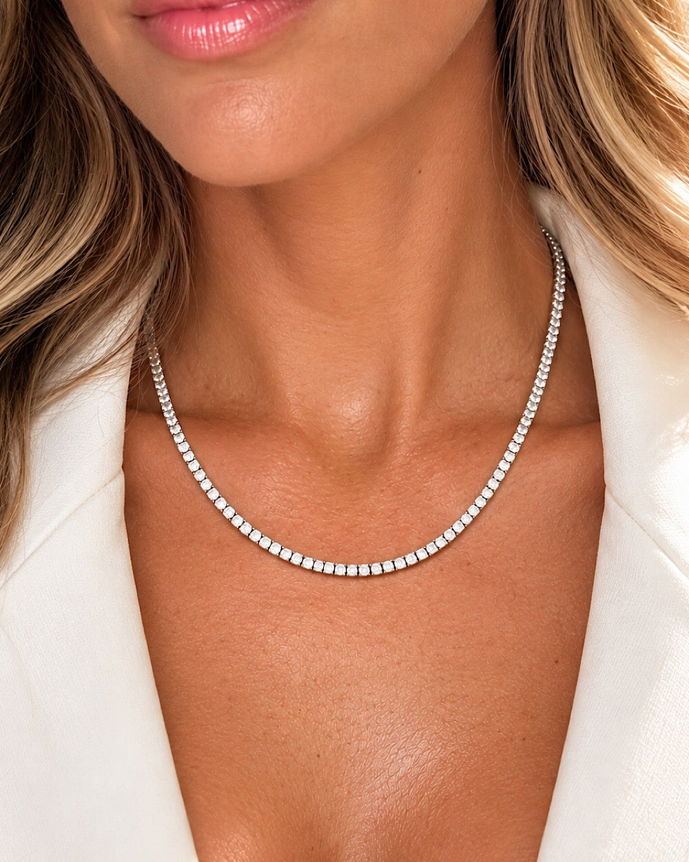 Colar Riviera 2,5mm Moissanite 43cm