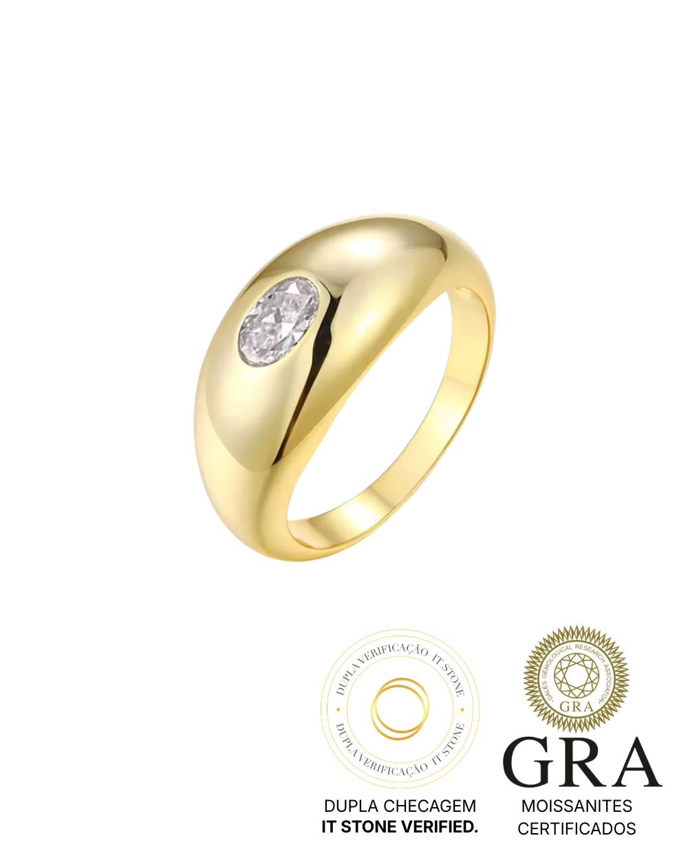 Anel Dedinho Moissanite Gold
