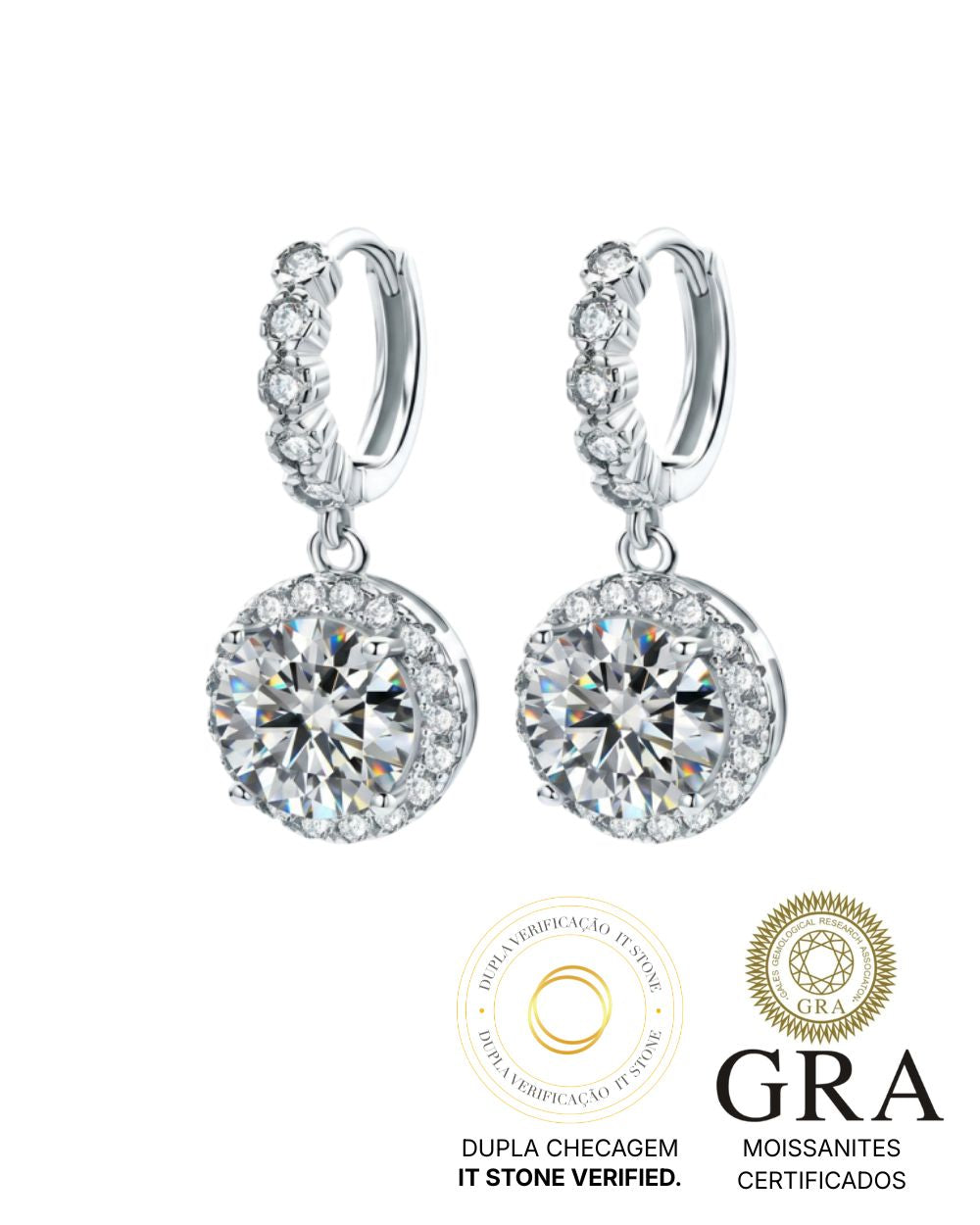Argola Sylvie Moissanite 1ct