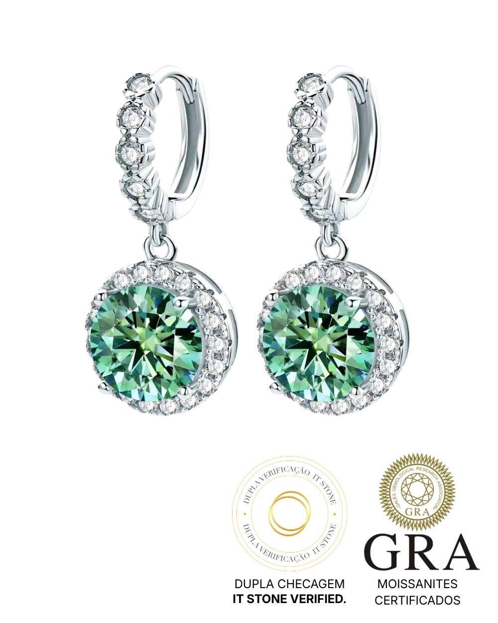 Argola Sylvie Moissanite Ciano