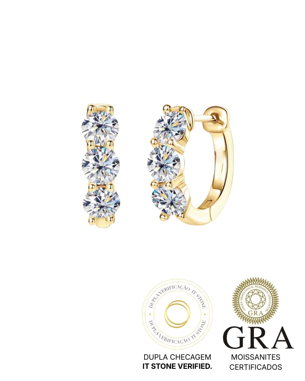 Argolinha Sky Moissanite Luxo Gold