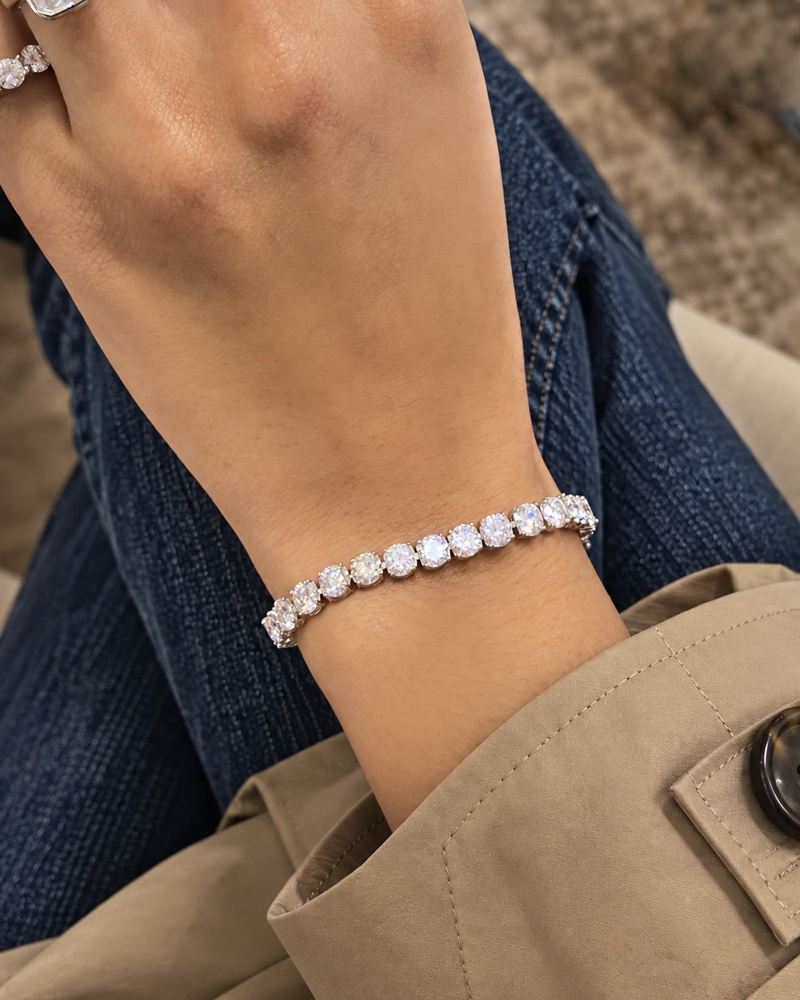 Pulseira Riviera 50 pontos Moissanite