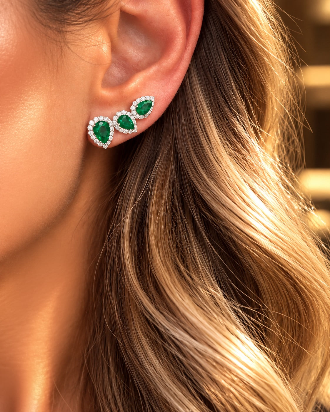 Ear Cuff Little J-Lo Esmeralda Fusion - IT Stone Semijoias