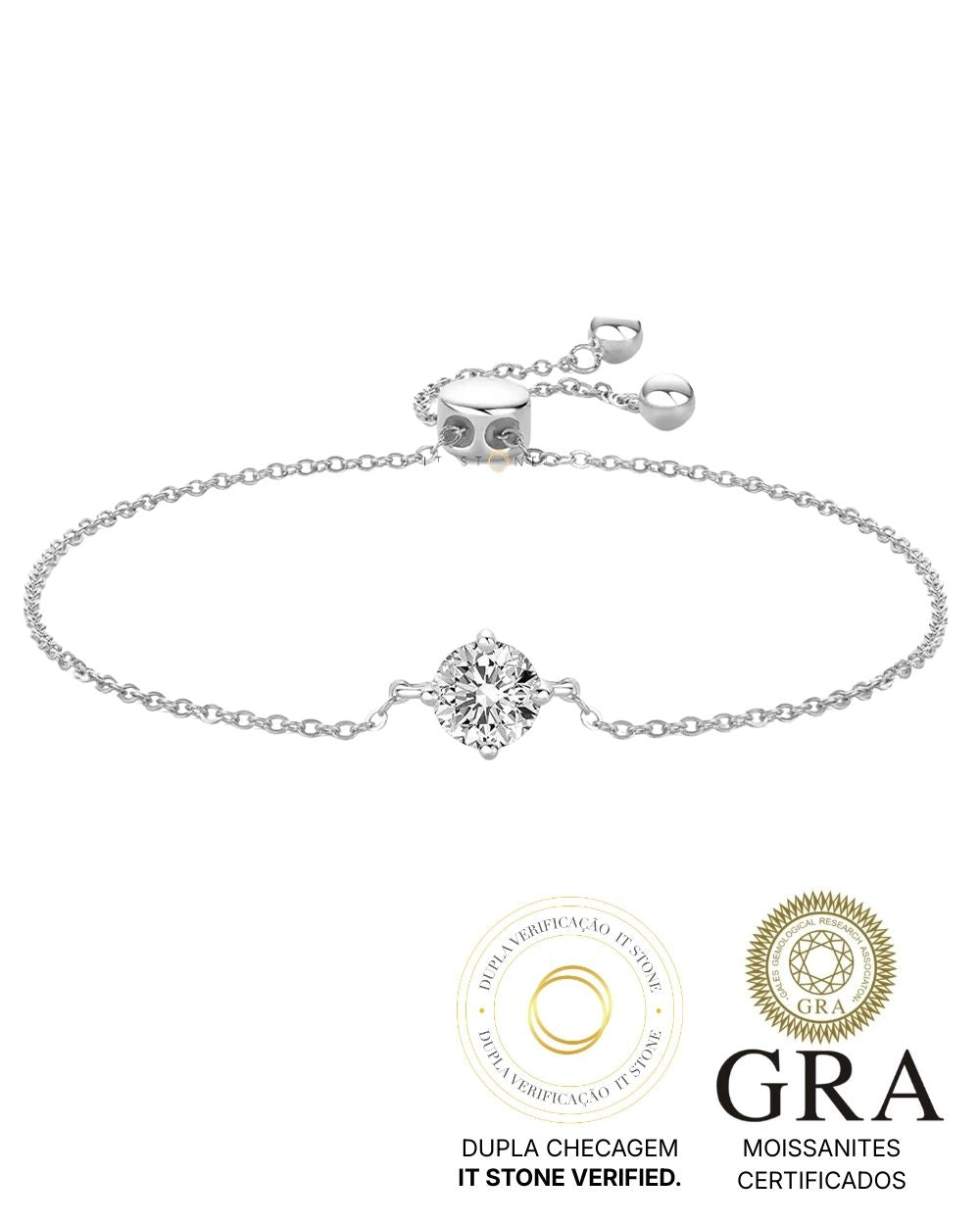 Pulseira Bright Moissanite Luxo