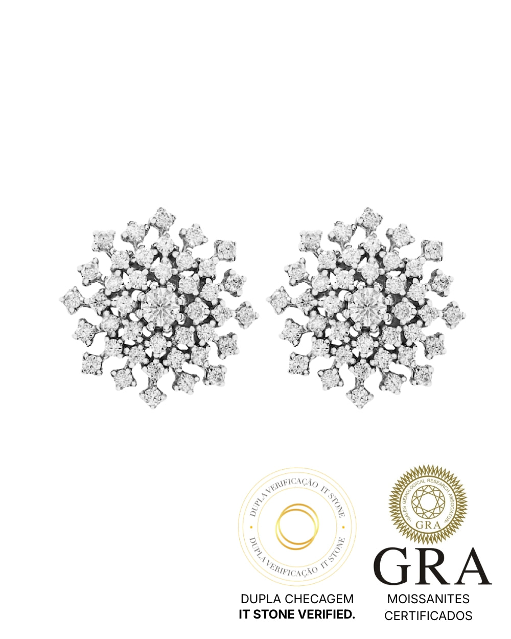 Brinco Sparkle Moissanite Luxo