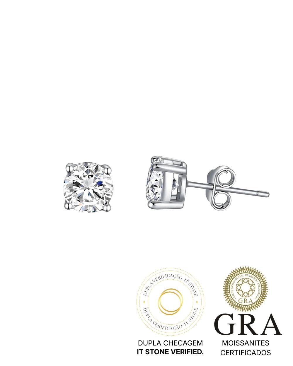 Brinco Moissanite Segundo Furo 0.3ct