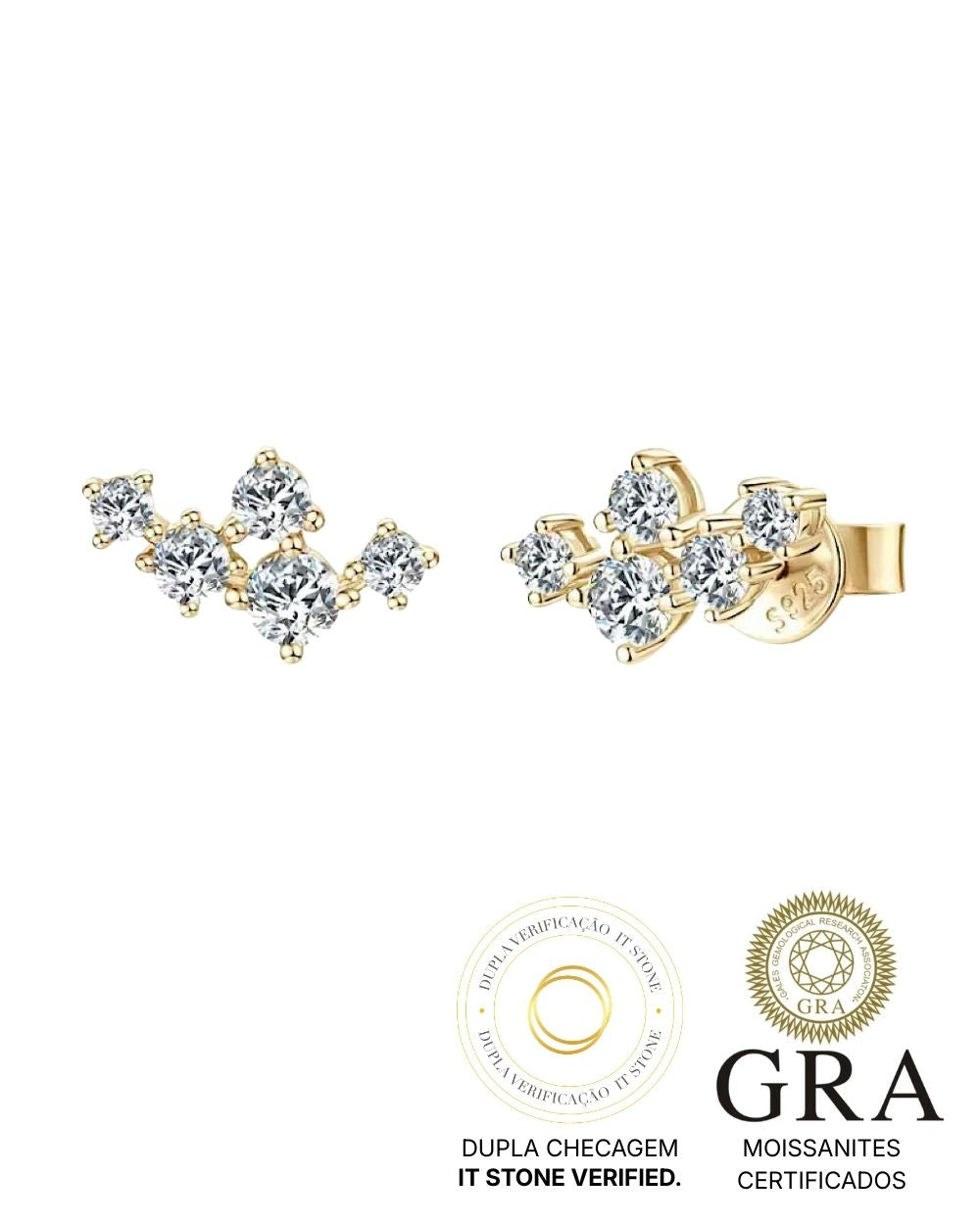 Brinco Multi Shine Moissanite Gold