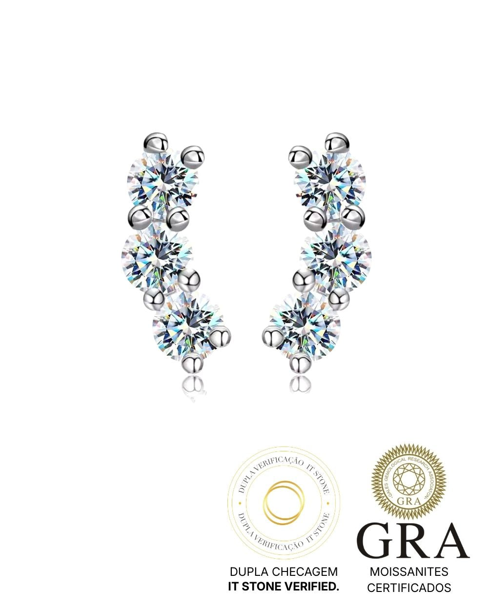 Brinco Triple Moissanites