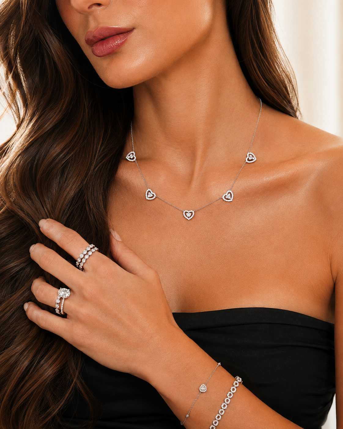 Colar Coração Modelo Joia Moissanite