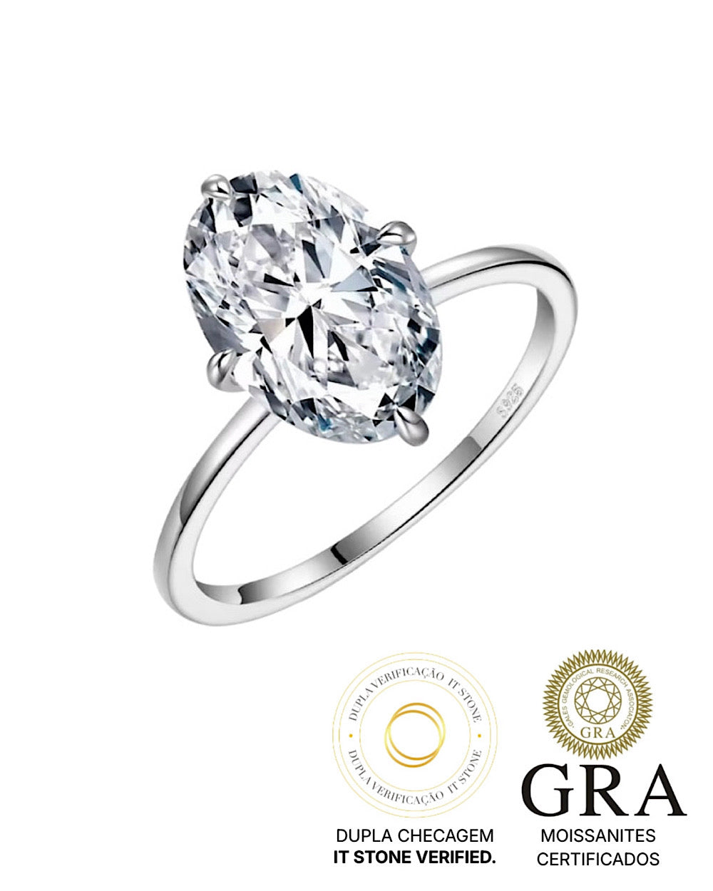 Anel Oval Taylor Moissanite 4.5ct
