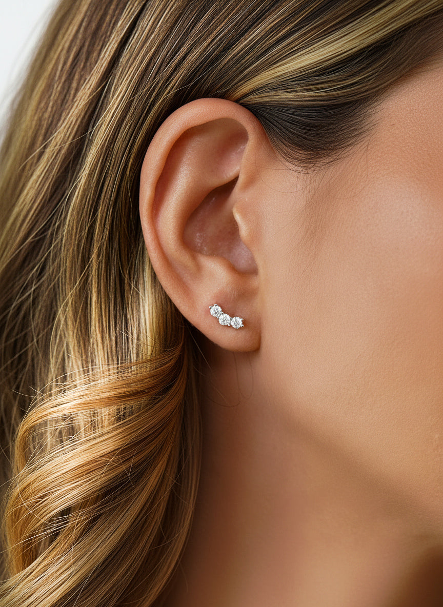 Brinco Triple Moissanites