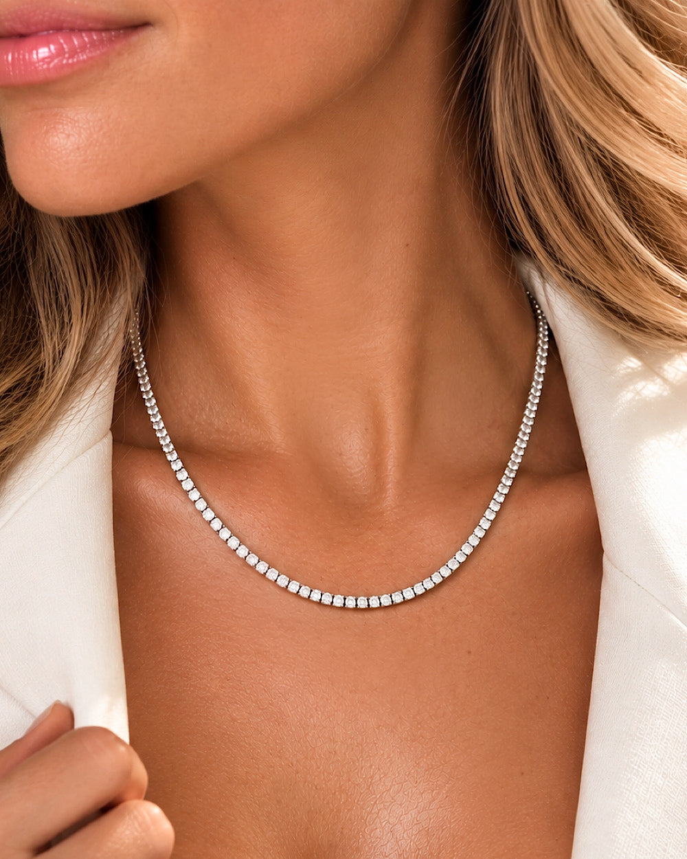Colar Riviera 2,5mm Moissanite 43cm