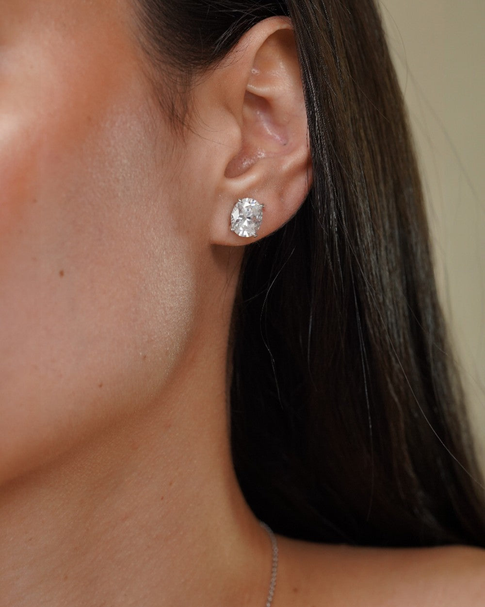 Brinco Oval Moissanite Luxo 3ct