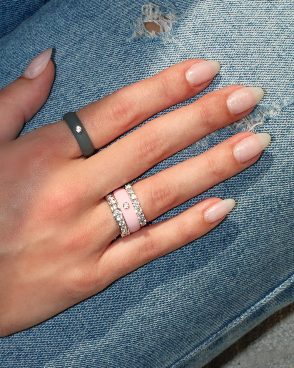 Anel Active Moissanite Baby Rose