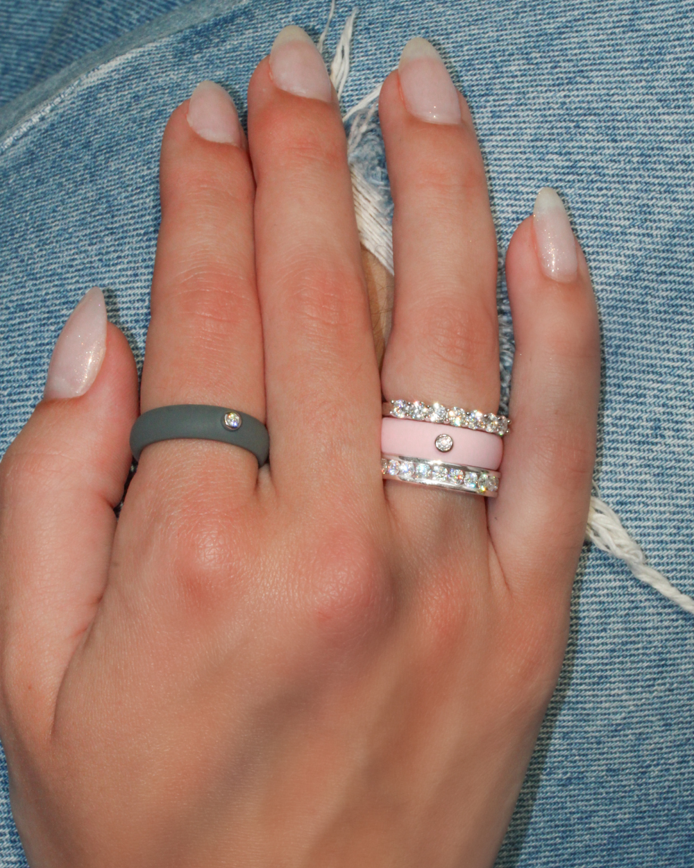 Anel Active Moissanite Baby Rose