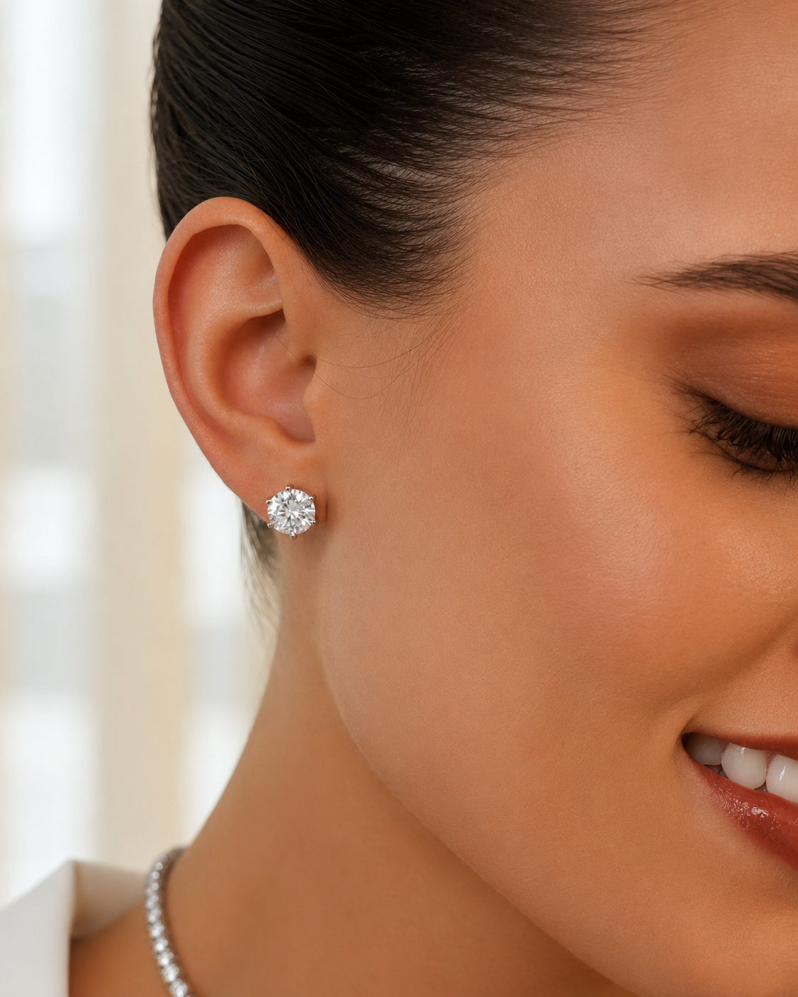 Brinco Solitário Moissanite Elegance 2ct
