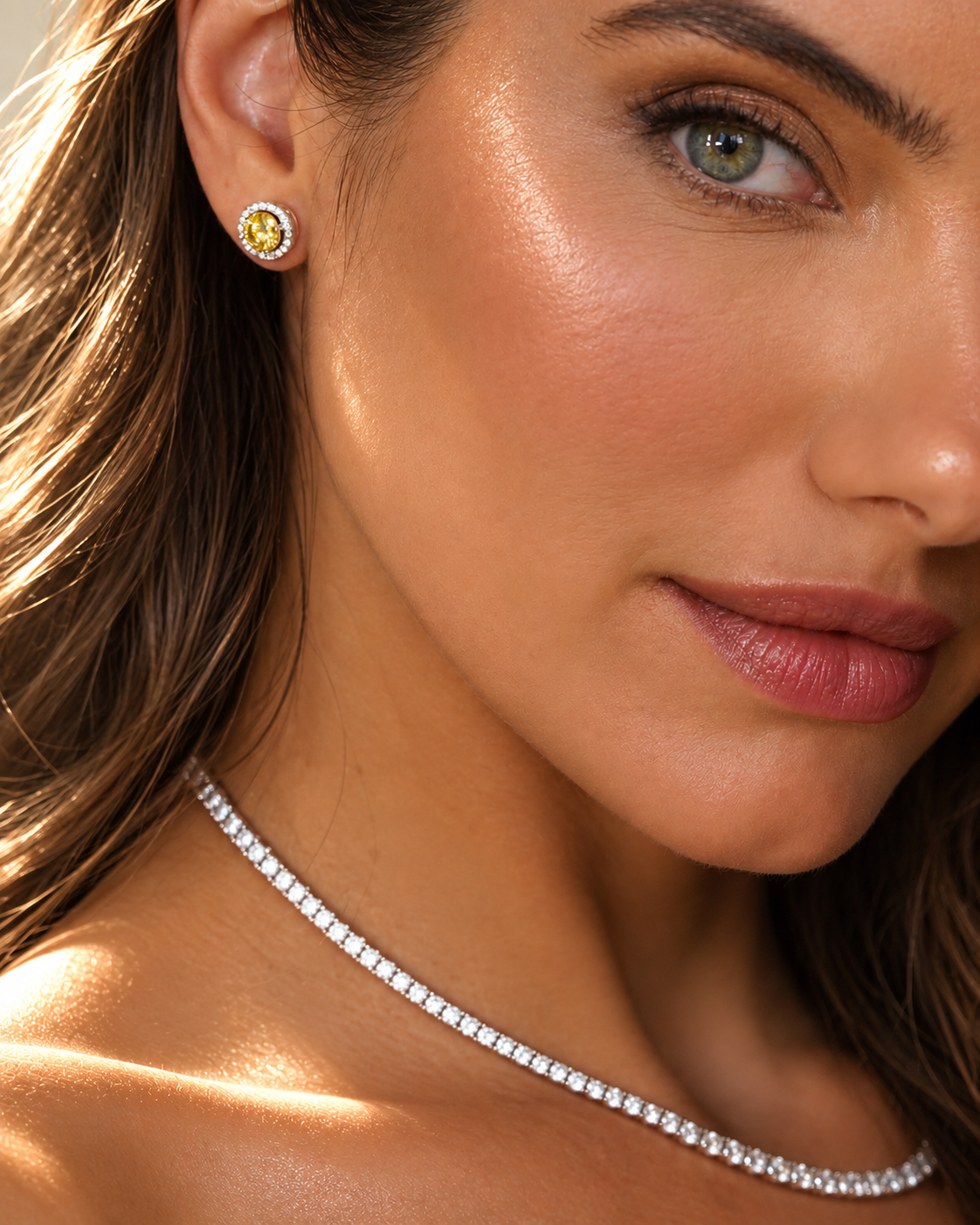 Brinco Pryanka Moissanite Desert Ombré - IT Stone Semijoias