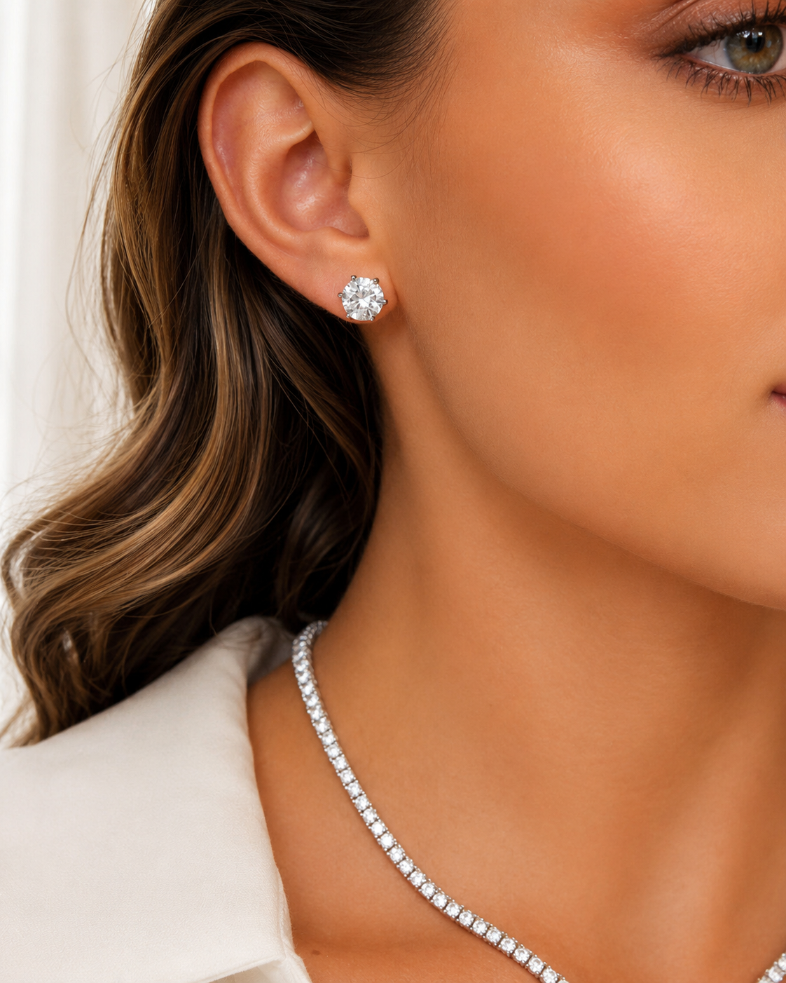 Brinco Solitário Moissanite Elegance 2ct