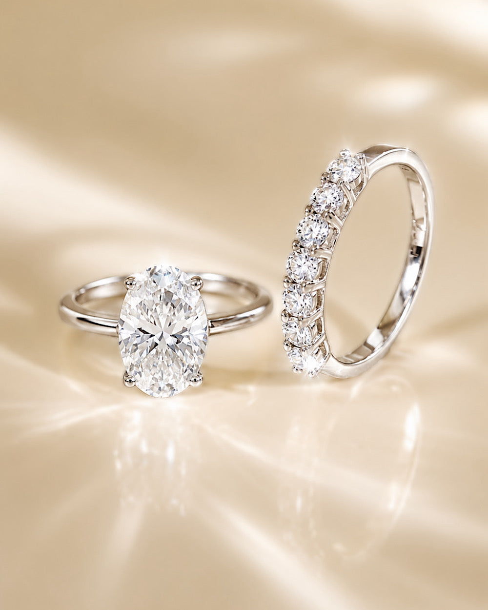Anel Solitário Oval Moissanite Hailey 4.5ct