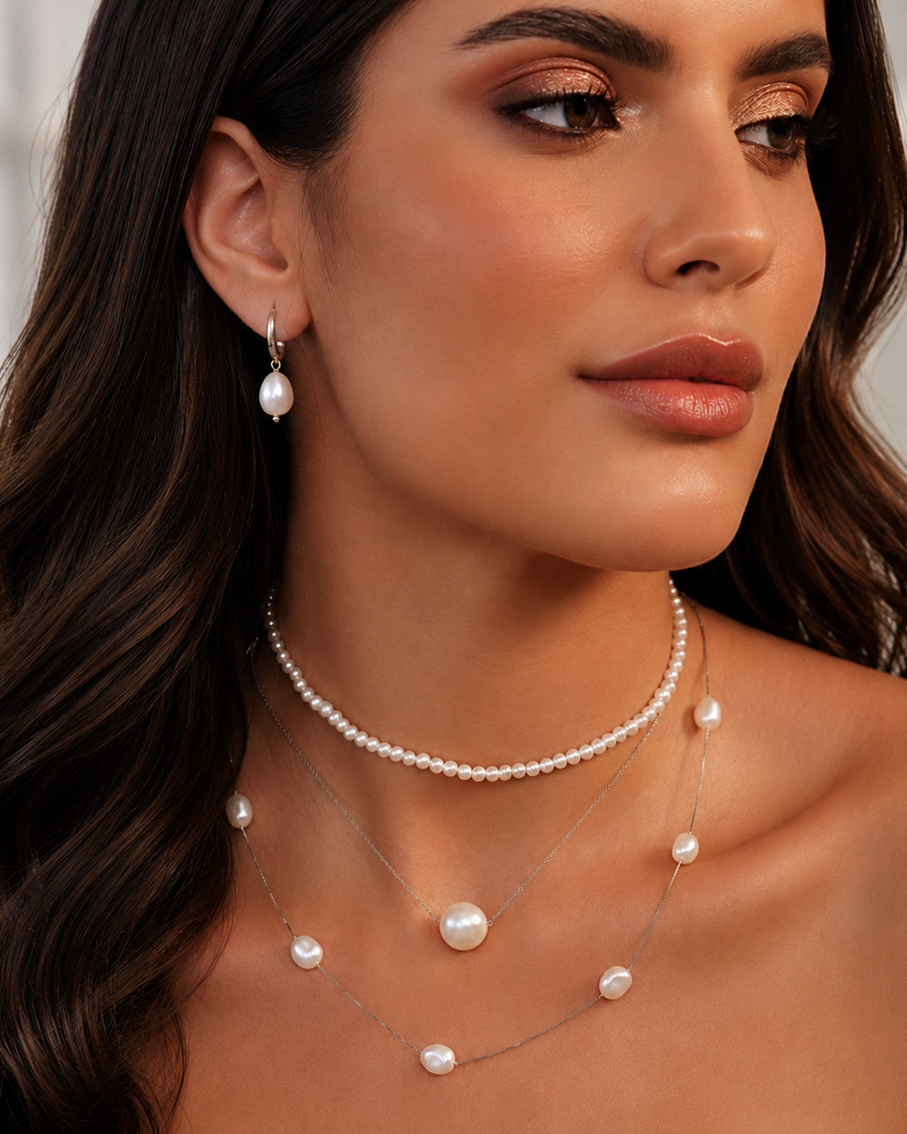 Argola Natural Pearl