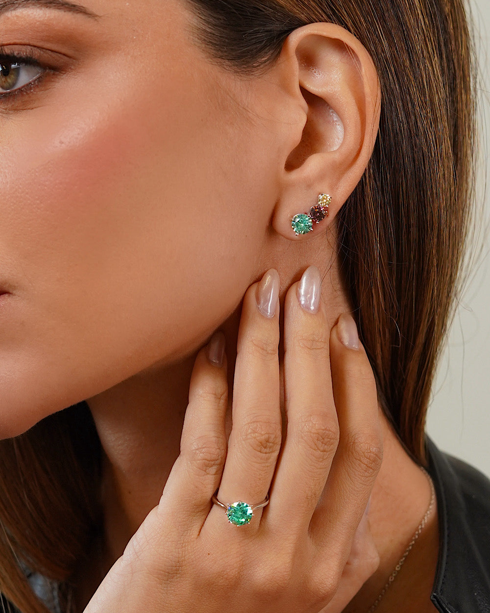 Ear Cuff Aurora Turmalina, Rodholite e Fancy Yellow — detalhe 5 | IT STONE