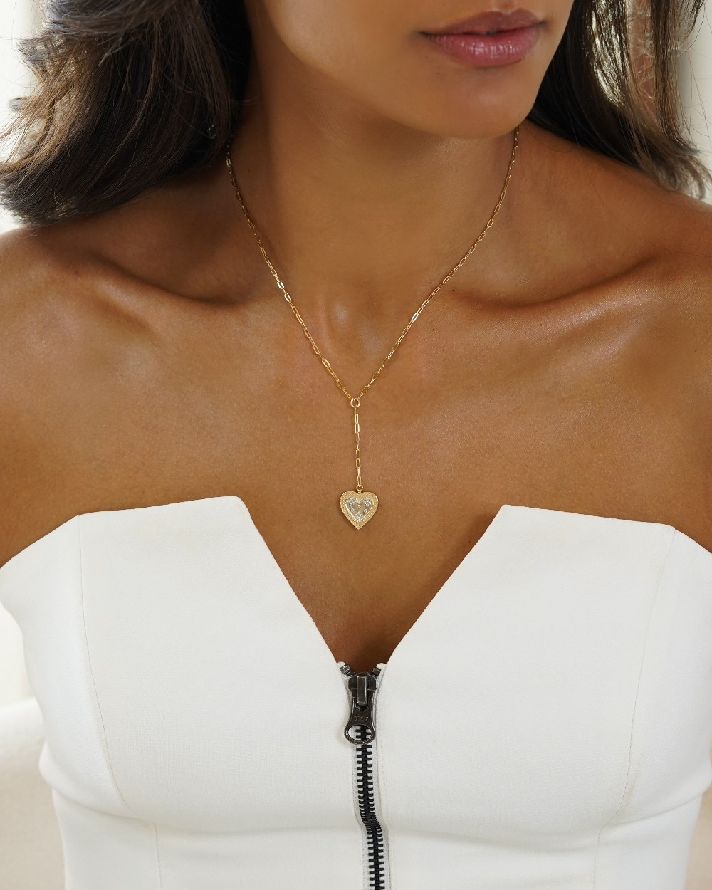 Colar Gravatinha Heart Santis Gold