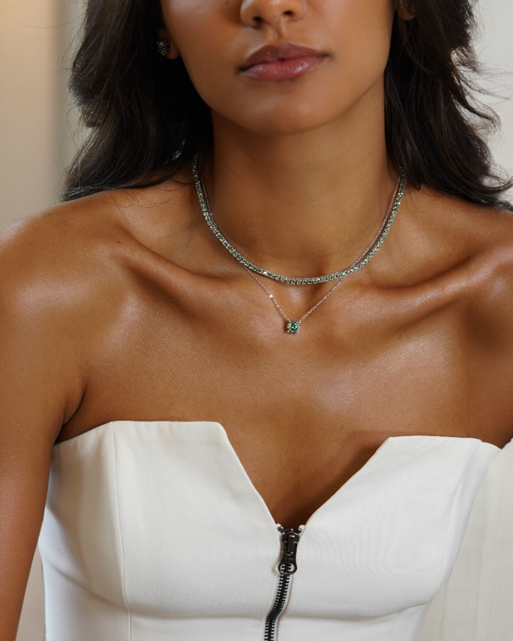 Colar Riviera Ciano Deep Vivid Moissanite Luxo