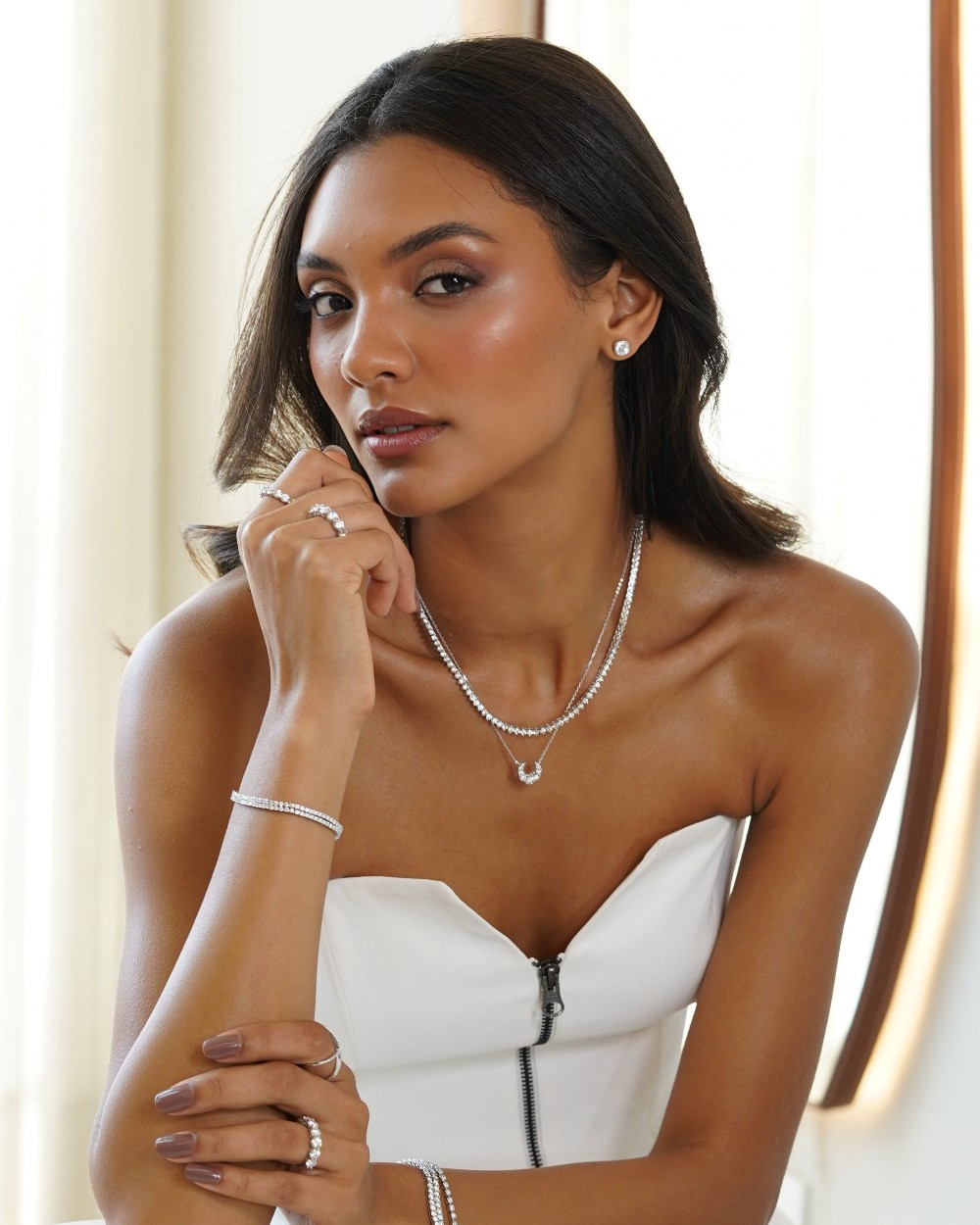 Colar Half Moon Moissanite Luxo — detalhe 3 | IT STONE
