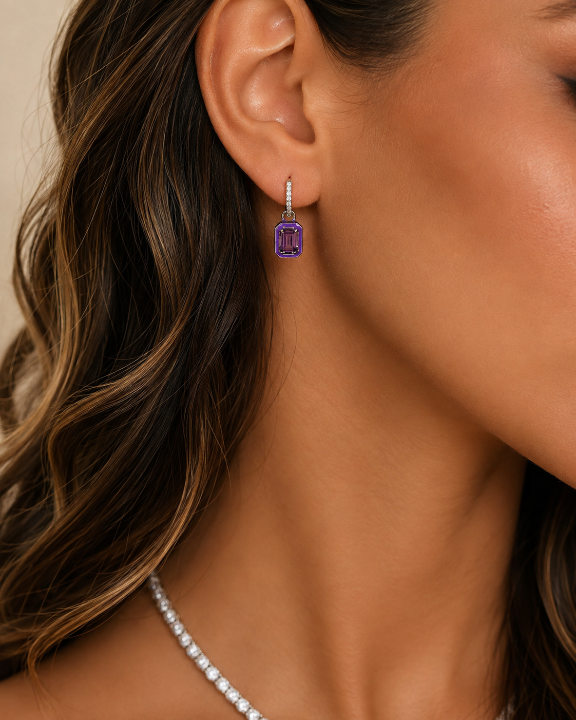 Argolinha Enamel Luxo Ametista