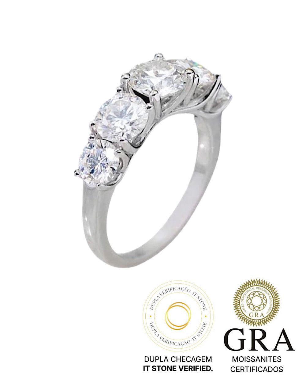 Anel Luxo Saud Moissanites