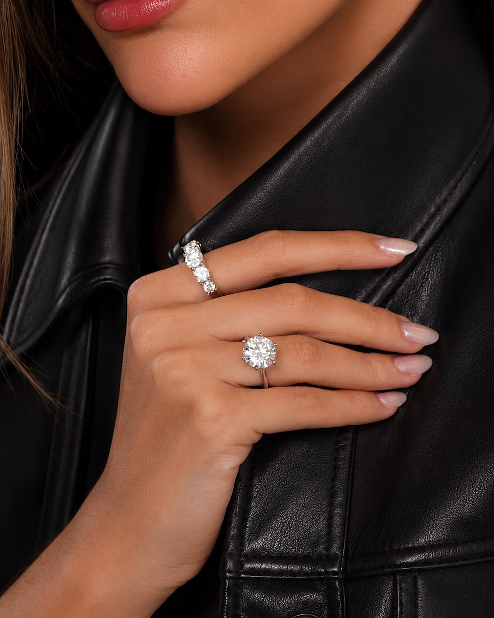 Anel Solitário Clássico Moissanite 5ct