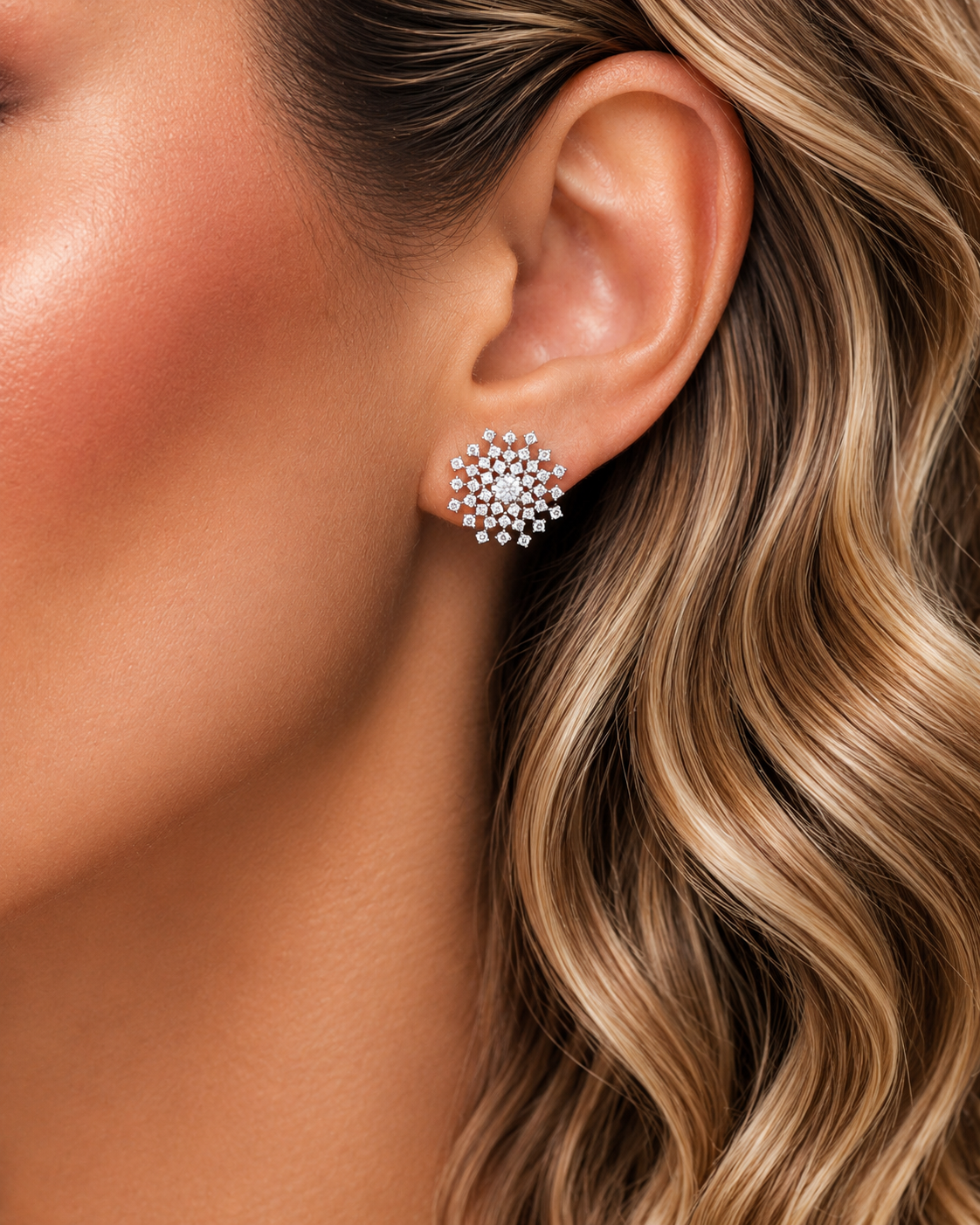 Brinco Sparkle Moissanite Luxo