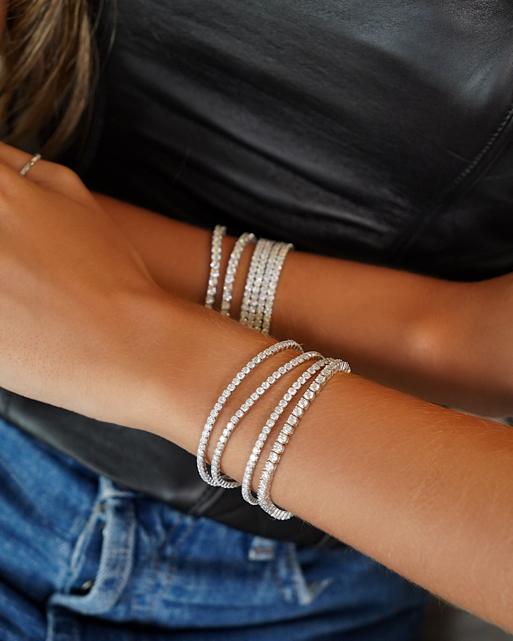 Pulseira Riviera Moissanite Extensible 3 mm