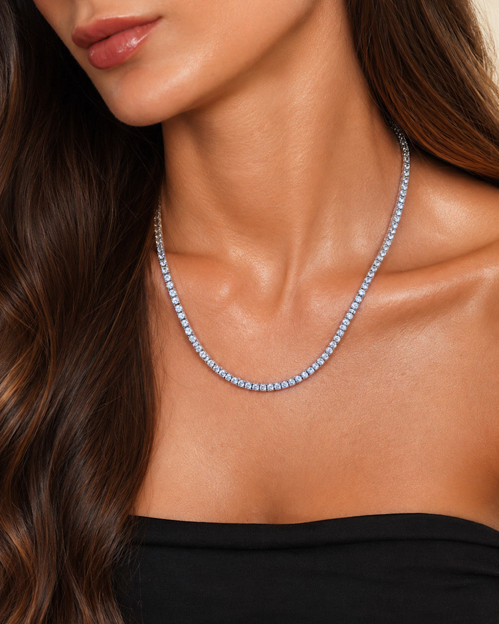 Colar Riviera Blue Sky Moissanite Luxo 45 cm