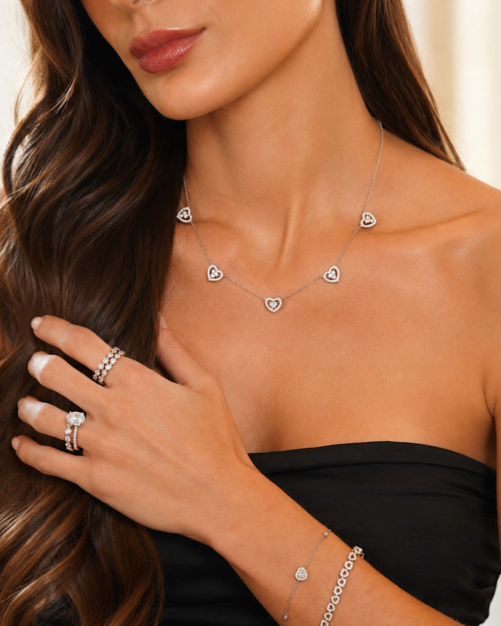 Pulseira Riviera Hearts Moissanite
