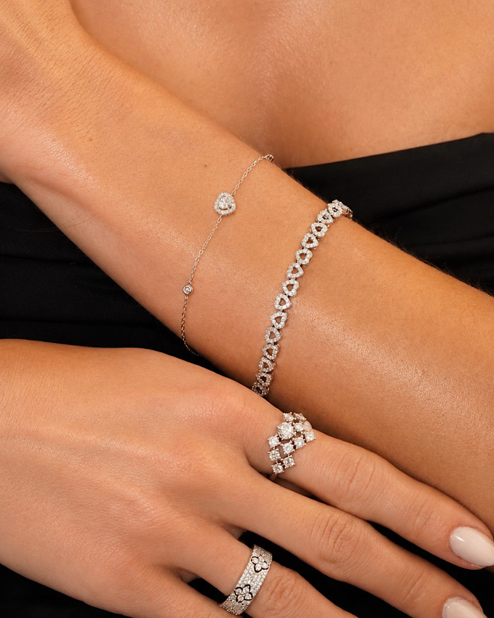 Pulseira Riviera Hearts Moissanite