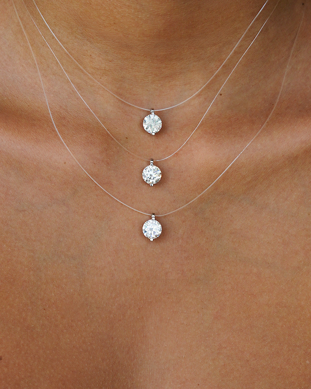 Colar Invisible Moissanite 2ct