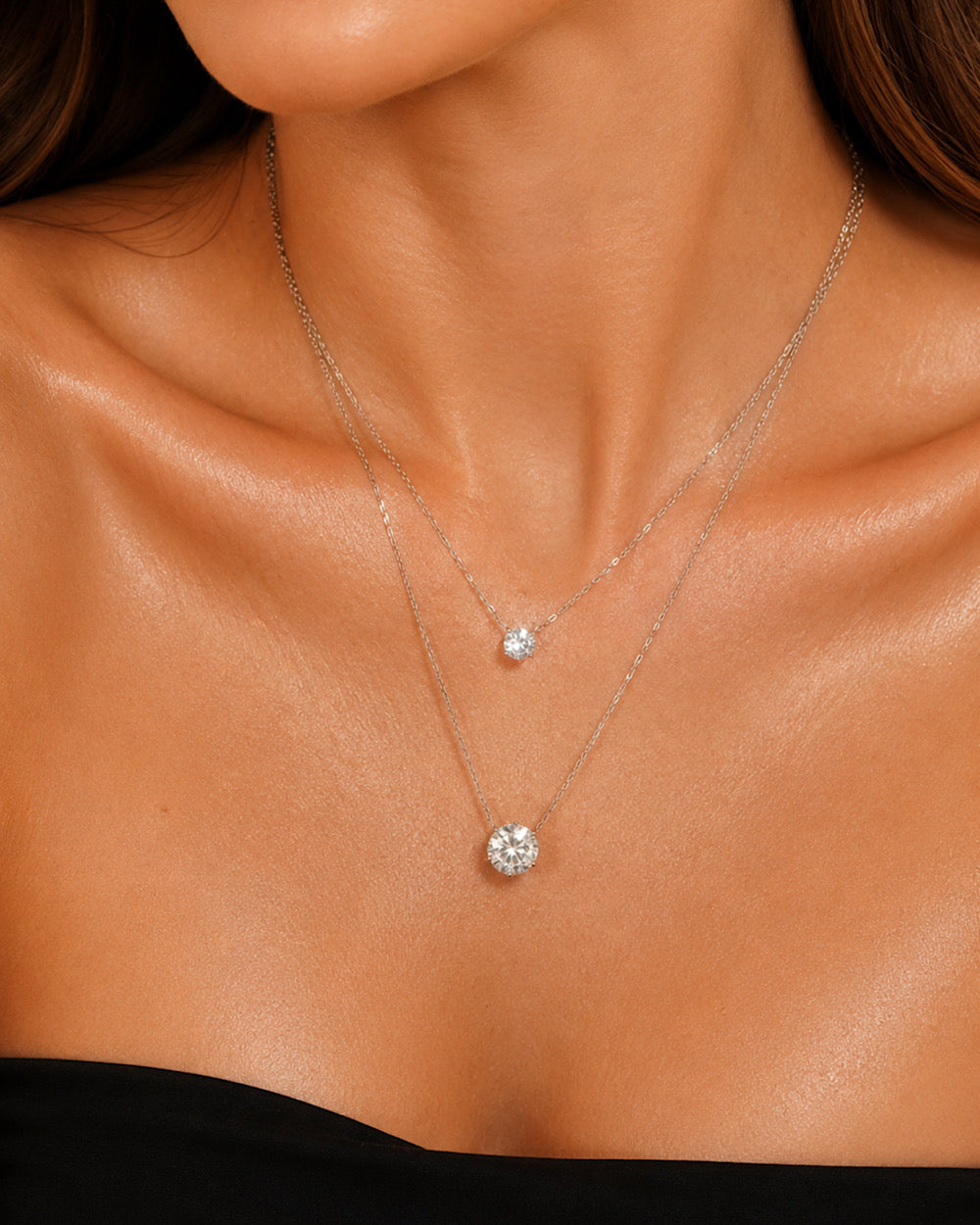 Colar Ponto De Luz Elegance Moissanite 3.5ct