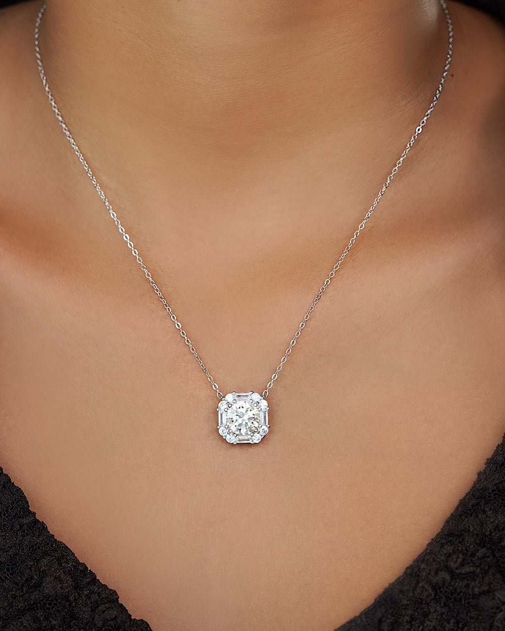 Colar Charlotte Moissanite 3ct Luxo
