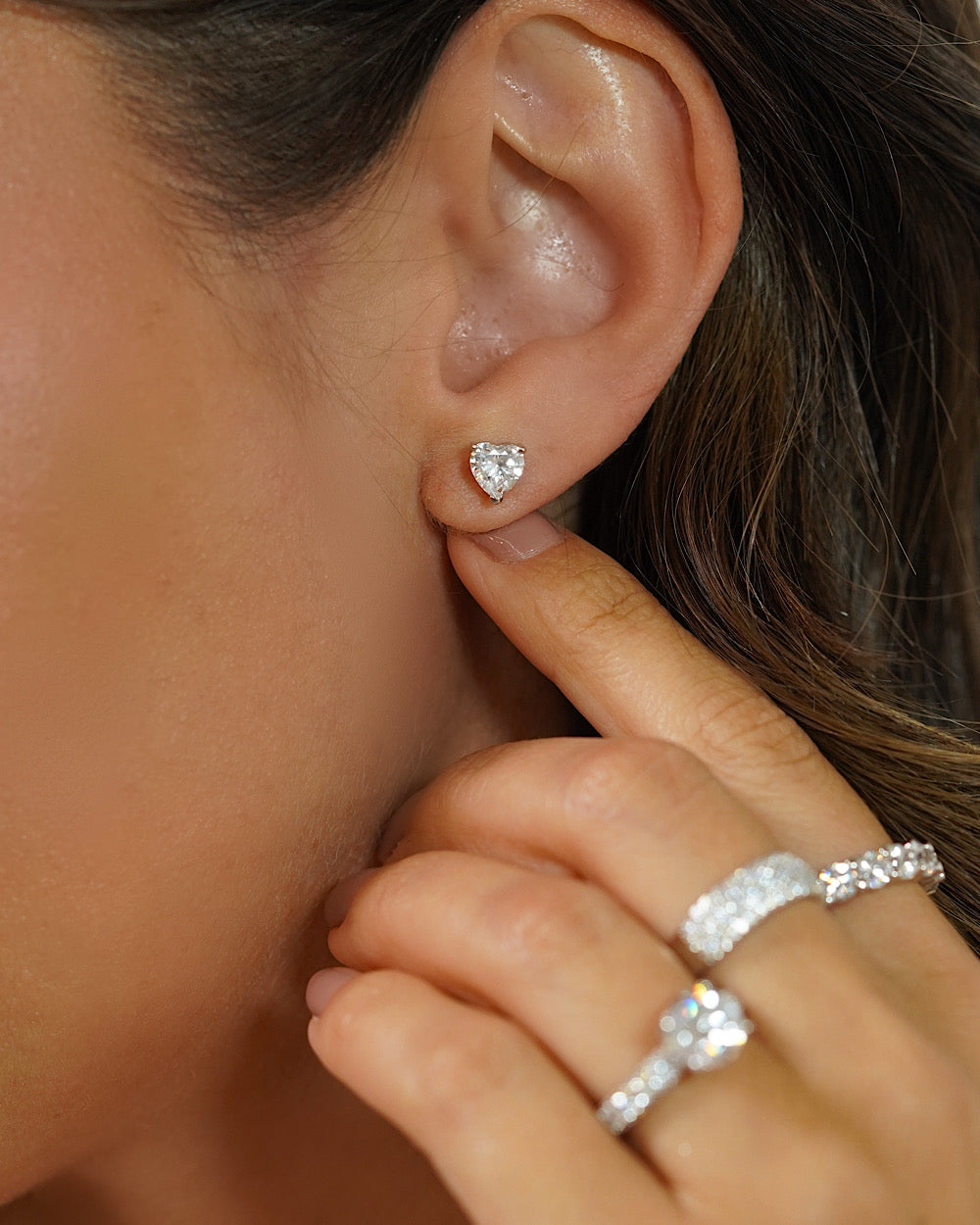 Brinco Solitário Heart