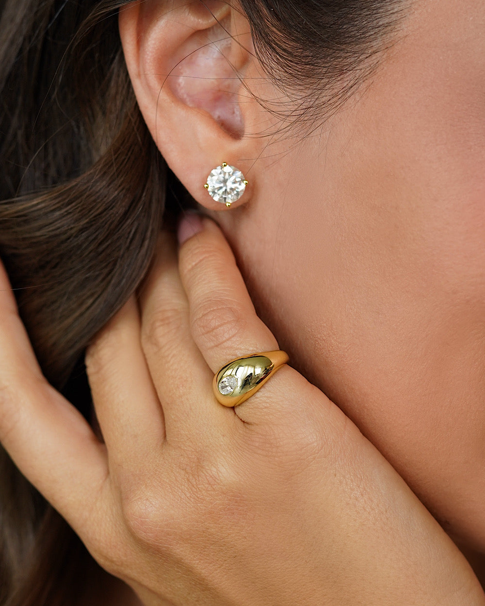 Anel Dedinho Moissanite Gold