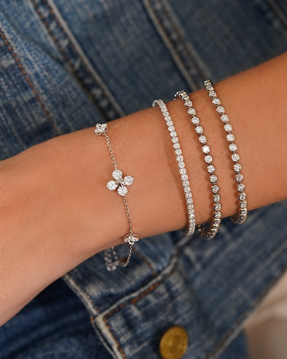 Pulseira Riviera Moissanite Cravação Inglesa 10 Pontos — detalhe 3 | IT STONE