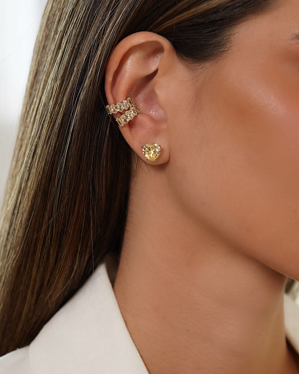 Piercing Falso Pedras Fancy Yellow (unidade)