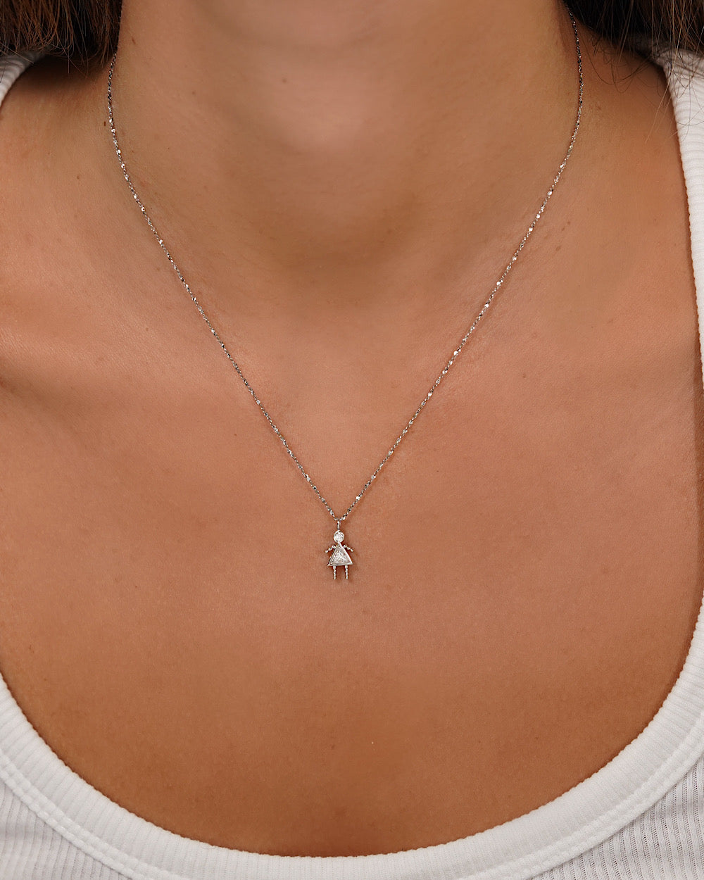 Pingente Menina Moissanite
