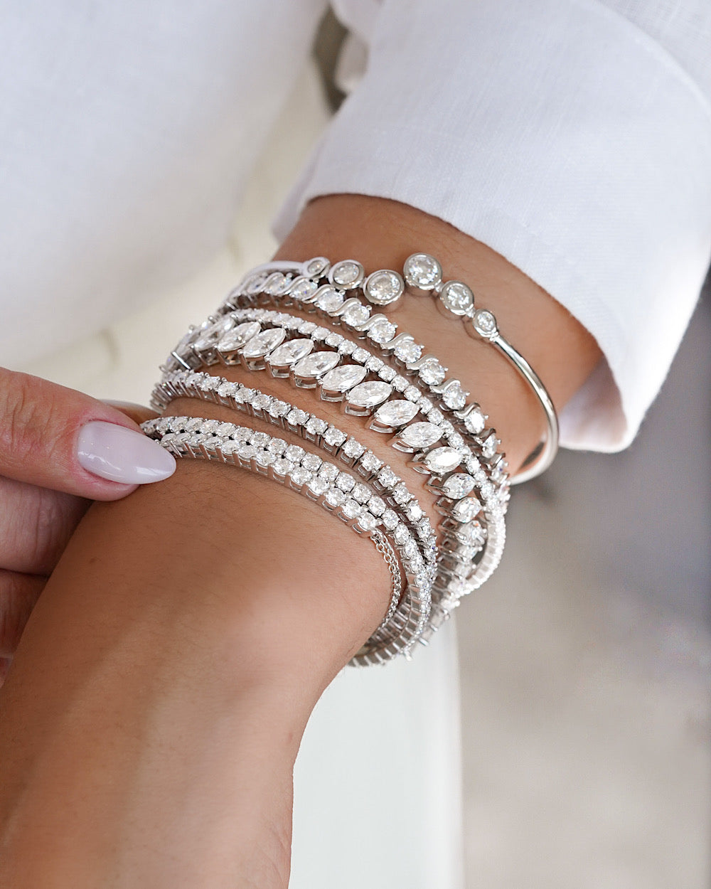 Pulseira Riviera Charlize Moissanite Luxo