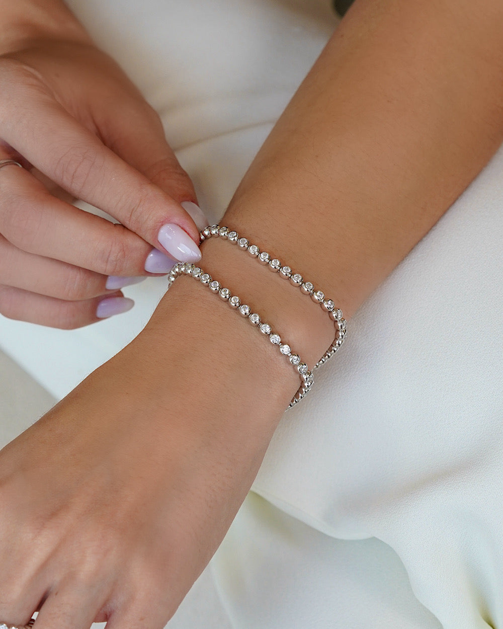 Pulseira Riviera Moissanite Cravação Inglesa 10 Pontos